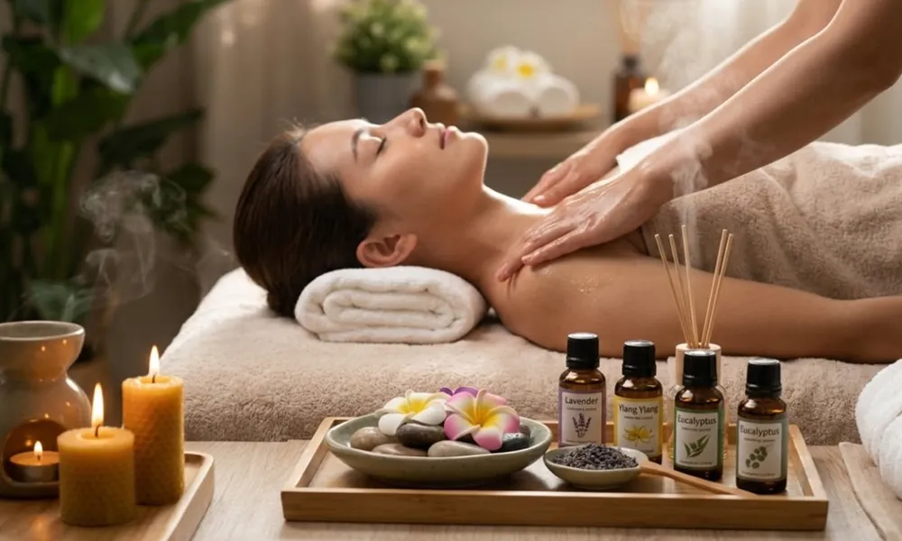 Aromatherapy massage with essential oils